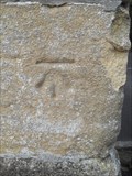Image for Cut Bench Mark, Cathedral Music School Entrance Gate Post, Cathedral Green, Wells, Somerset.