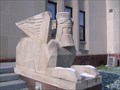 Image for Art Deco Winged Sphinx Sculptures Guarding Masonic Temple