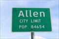 Image for Allen, TX - Population  84654