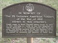 Image for In memory of the 75 unknown American Soldiers of the War of 1812