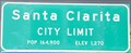 Image for Santa Clarita, California - South City Limits ~ Population 164,900