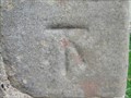 Image for Cut Bench Mark on St Peters Church, Rodmell., Sussex.