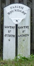 Image for Parish boundary - Great North Road, Sawtry, Cambridgeshire, UK.