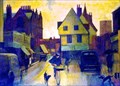 Image for “Rain in St Albans” by Mary Hoad – Market Place, St Albans, Herts, UK