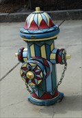Image for Stained Glass like painted hydrant - Elmira, NY