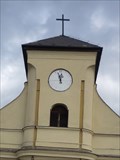 Image for Clock on oblique Church of St. Peter from Alcantara - Karvina, Czech Republic