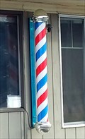 Image for The Whistle-Stop Barbershop HWY 58 Barber Pole - Oakridge, OR
