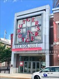 Image for Rutgers University bookstore town clock at Barnes & Noble - New Brunswick, New Jersey  USA
