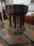Image for Baptismal Font - Church of St Cuthburga - Wimborne Minster, Dorset, UK.