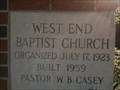 Image for 1959 - West End Baptist Church, Paducah Kentucky