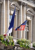 Image for Tours - municipal flag on Town hall (Tours - France)