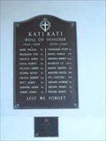 Image for KATIKATI   Memorial Hall Roll of Honour- New Zealand