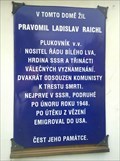 Image for Raichl's memorial plaque - Berovice, Czechia