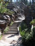 Image for Stairs to Lower Canyon of Athabasca Falls, Jasper Natl Park, Canada