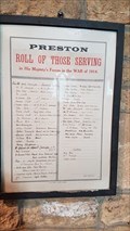 Image for Rolls of Honour - St Peter & St Paul - Preston, Rutland