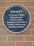 Image for Edward V, Ludlow, Shropshire, England