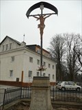 Image for Kovový kríž na kamenném podstavci na ulici Havlíckova / Metal cross on a stone pedestal in the street Havlíckova, Trešt , Czech Republic