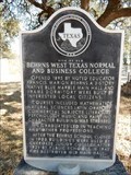 Image for Site of Old Behrns West Texas Normal and Business College