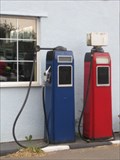 Image for Red and Blue Pumps - Johns Motors, Watling Street, Foster's Booth, Northamptonshire, UK