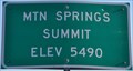 Image for Mountain Springs Summit ~ Elevation 5490 Feet
