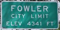 Image for Fowler, Colorado ~ Elevation 4341 Feet
