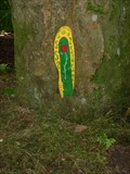 Image for Narrow Green Fairy Door with Yellow Frame - Portpatrick, Scotland, UK