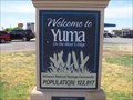 Image for Yuma AZ Population Sign Pop:122,817
