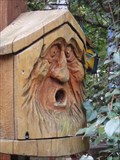 Image for Wood bird house with face - Story Garden, Binghamton, NY