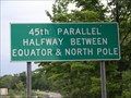 Image for 45th Parallel Halfway between Equator & North Pole- Highway M22