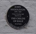 Image for John Middleton Black Plaque- Hale, UK