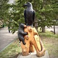 Image for Imperious Raven with Bear - Banff, AB, Canada