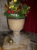 Image for Medieval font - Penmark Parish Church - Vale of Glamorgan, Wales. Great Britain.