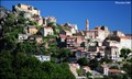 Image for Corte from the road to Restonica Camping (Corte, Corsica)