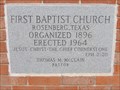 Image for 1964 - First Baptist Church - Rosenberg, TX