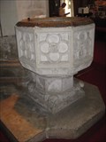 Image for Font and Piscina - St Mary and St Helen's Church, Elstow, Bedfordshire, UK