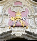 Image for Znak Svaté stolice na kostele Panny Marie Ochranitelky / Holy See CoA on the Church of Virgin Mary the Protector - Klášterec nad Ohrí (North-West Bohemia)