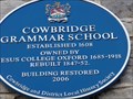 Image for Grammar School - Blue Plaque - Cowbridge, Vale of Glamorgan, Wales.