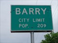 Image for Barry, TX - Population 209