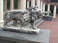 Image for Lion statutes at the Sonnenberg Belvedere and pergola - Canandaigua. NY