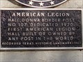 Image for First American Legion Hall built or owned by any post in the world.