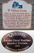 Image for Pacific Great Eastern Railway Station - Quesnel, BC