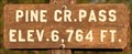 Image for Pine Creek Pass ~ Elevation 6764 Feet