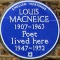 Image for Louis NacNeice - Canonbury Park South, London, UK