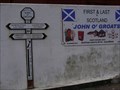 Image for John O Groats sign (Old), Harbour wall, John O Groats, Scotland, UK