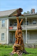 Image for Indian Eagle and Wolf Carving - Charlemont MA