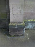 Image for Cut Bench mark and bolt on Holy Trinity Church, Ashby De La Zouch, Leicestershire