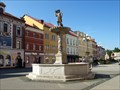 Image for kašna se sochou sokolníka / fountain with a statue of a falconer, Sokolov, Czech republic