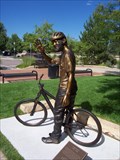 Image for Bronze Bicycle Trash Collector - Louisville, Colorado