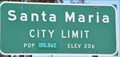Image for Santa Maria, California ~ Population 100,062