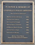 Image for In Honor and Memory of Leadville's Police Officers